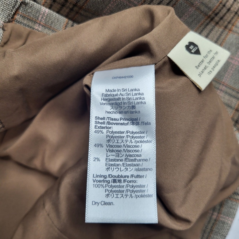 Madewell Caldwell Double Breasted Blazer Jacket Tartan Plaid Tan Oversized Small - Picture 8 of 8